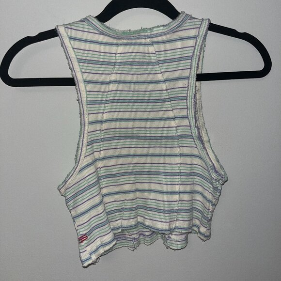 BDG Urban Outfitters Women's Striped Ribbed Cropped Tank | Size M - Picture 2 of 3